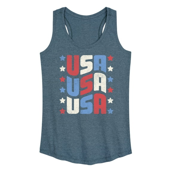 Instant Message - USA Stacked - Women's Racerback Tank Top