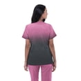 thumbnail image 4 of Koi Basics Womens Ombre Scrub Top-Heather Azalea Charcoal Ombre-Small, 4 of 4