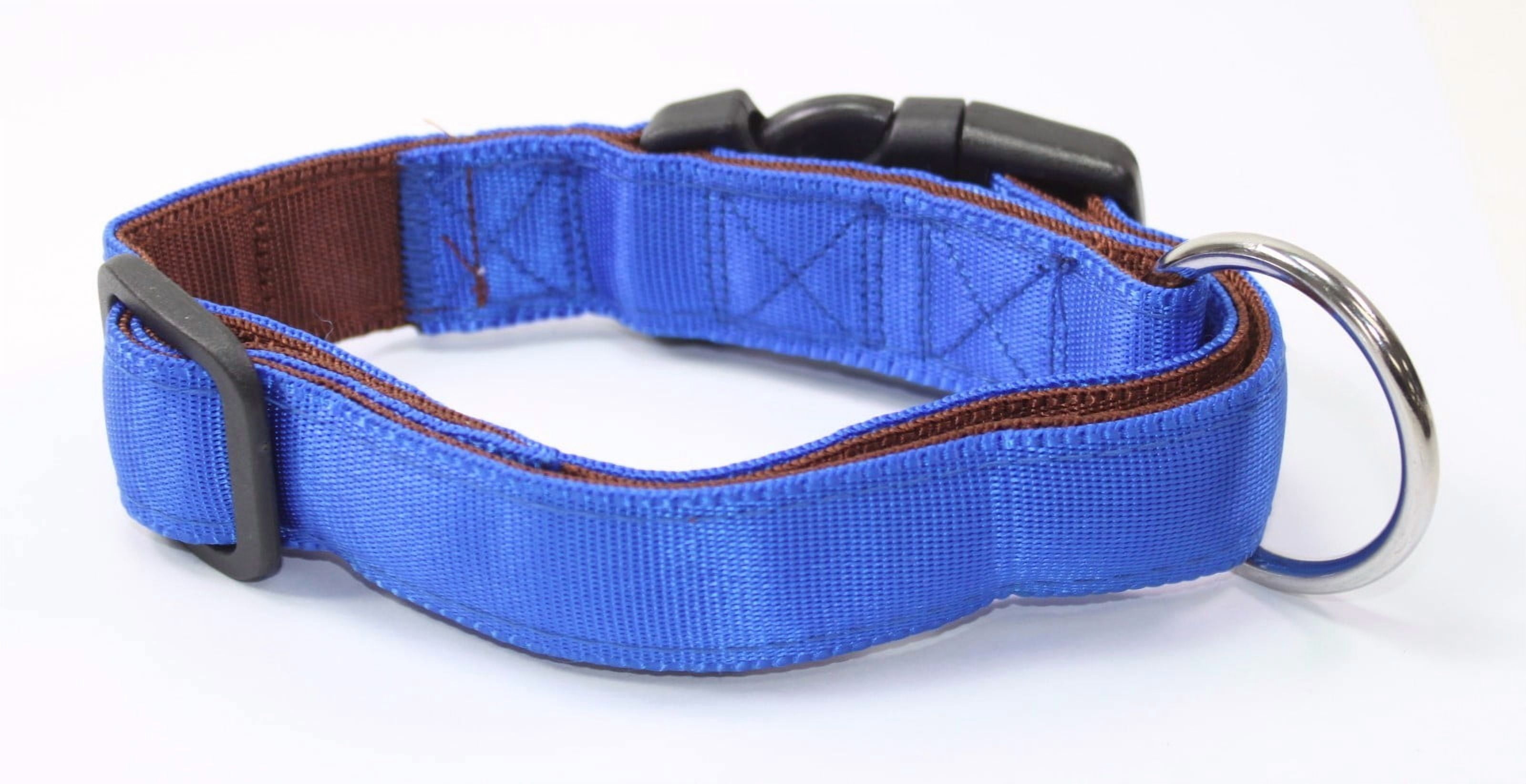 14" to 18" Inch Double Cushion Nylon Blue Collar for Medium to Large Sized Dogs CL0045