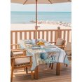 thumbnail image 2 of Outdoor Tablecloth with Umbrella Hole for Patio/Picnic/Party/Camping, Starfish Coastal Waterproof Table Cloth Rectangle Table Cover Washable, Summer Ocean Blue Coral Conch Seagrass (52"x 70"), 2 of 8