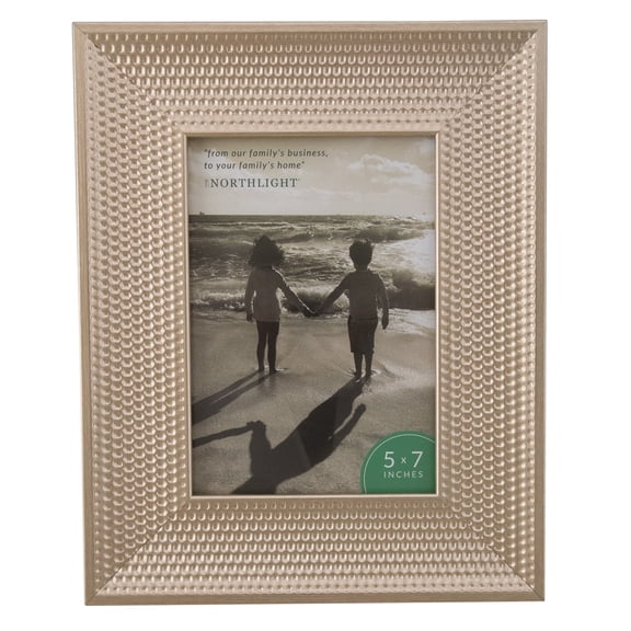 Honeycomb Rectangular Picture Frame - for a 5" x 7" Photo - Champagne Gold