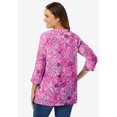 thumbnail image 2 of Woman Within Plus Size Perfect Printed Three-Quarter Sleeve V-Neck Tee, 2 of 6