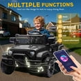 thumbnail image 7 of Ambifirner 24V Kids Ride on Car with Remote Control, 2 Speeds Toys Car w/ 80W Motors, 2 Seater Ride on Truck, Bluetooth Music, LED Lights, 4 Wheels Suspension Black, 7 of 7