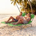 thumbnail image 3 of Costway Patio Tanning Chair,Folding Beach Lounge Chair with 5-Position Adjustable Backrest Green, 3 of 10