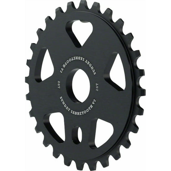 Sunday Sabretooth V2 BMX Sprocket 28T Black Aluminum Chainring