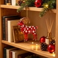 thumbnail image 6 of Edgtyos Christmas Red Goats Ornament, 3.2"x3.2" 2D Acrylic with Gold Cord Goats Hanging Sign Car Rear View Mirror Accessories, Xmas Gift for Family, 6 of 6