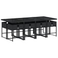 thumbnail image 2 of vidaXL 9 Piece Garden Dining Set with Cushions Black Poly Rattan, 2 of 5