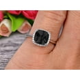 thumbnail image 4 of 1.55 Carat Cushion Black Diamond Moissanite Engagement Ring on 10k White Gold Halo, 4 of 4