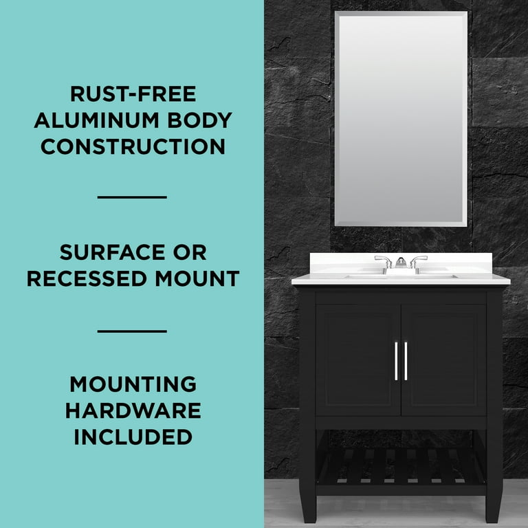 Zenith Designer 15-in x 26-in Rectangle Surface/Recessed Mirrored Medicine Cabinet Zenith Designer 15-in x 26-in Rectangle Surface/Recessed Mirrored Medicine Cabinet