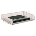 thumbnail image 5 of Mind Reader Stackable Paper Tray, Desktop Organizer, File Storage, Office, Metal, 4 Pcs., Pink, 5 of 7