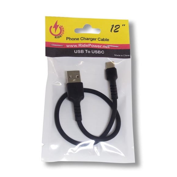 Ridepower 12 in. Male USB to Male USB-C Cable