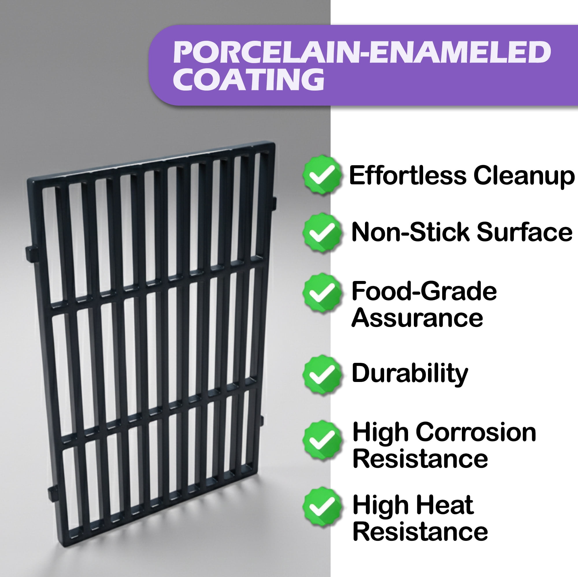 Grill Grates for Weber Spirit E/S/EP-310/320/330/425/435, Spirit 700, Genesis Silver/Gold B/C & 1000–3500 | 7638 Grids | Porcelain-Enameled Steel