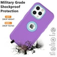 thumbnail image 6 of Njjex Case for iPhone 13 Pro,13,13 Pro Max,Sturdy Phone Case for iPhone 13 Pro 6.1",Full-Body Shockproof Protection Heavy Duty Armor Hard Plastic Rubber Rugged Bumper 3-in-1 Case Cover - Purple, 6 of 7