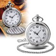 thumbnail image 2 of Classic Smooth Quartz Pocket Watch Arabic Numerals Scale Mens Womens Watch With Chain Christmas Graduation Birthday Fathers Day, 2 of 9