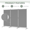 thumbnail image 3 of 3 Panel Room Divider, 6 Ft Tall Folding Privacy Screen Freestanding Room Partition Wall Dividers, 102''W x 20''D x 71''H, Grey, 3 of 7