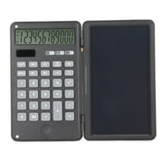 KAUU 6 Inch Calculators 12 Digit Memo Lock Function Key Silence Dual Power Supply Desktop Calculator with Notepad for Office Black
