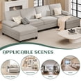 thumbnail image 4 of Walsunny Modern U-Shaped Sectional Sleeper Sofa with 4 Deep Seat, Modular Cloud Oversized Sofa Couch with Chenille Fabric & Double Chaise for Apartment, White, 4 of 8