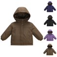thumbnail image 5 of YunPes Toddler Boys Fleece Lined Puffer Jacket Full Zip Hooded Winter Coat with Zip Pockets Kids Windproof Warm Outerwear, 5 of 5