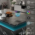 thumbnail image 5 of Yeahumalia Modern LED Coffee Table with Wireless Charging and Bluetooth Speaker, Black, 5 of 8