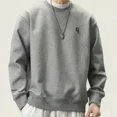 thumbnail image 3 of Sudadera con cuello redondo para hombre, ropa masculina, sudadera con cuello redondo, sin capucha, estampado negro, talla S, una pieza, overfit, color pastel, barata, 3 of 5