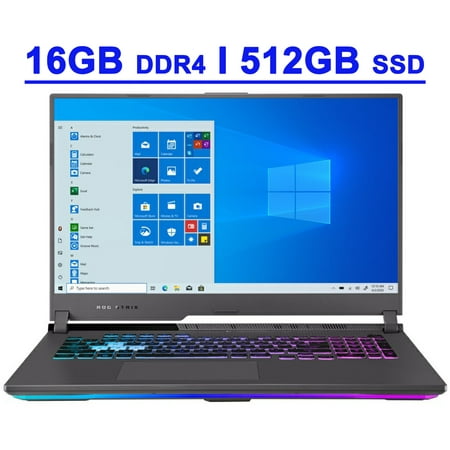 Asus ROG Strix G17 G713 Gaming Laptop 17.3” FHD 144HZ IPS Display AMD Octa-Core Ryzen 7 4800H 16GB DDR4 512GB SSD NVIDIA GeForce RTX 3060 6GB USB-C HDMI Backlit Keyboard WiFi6 Dolby Win10 Gray