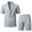 Grey, variant on Men’s Summer 2-Piece Suit Set, Short Sleeve Blazer & Tailored Shorts for Business Vacation Resort Party