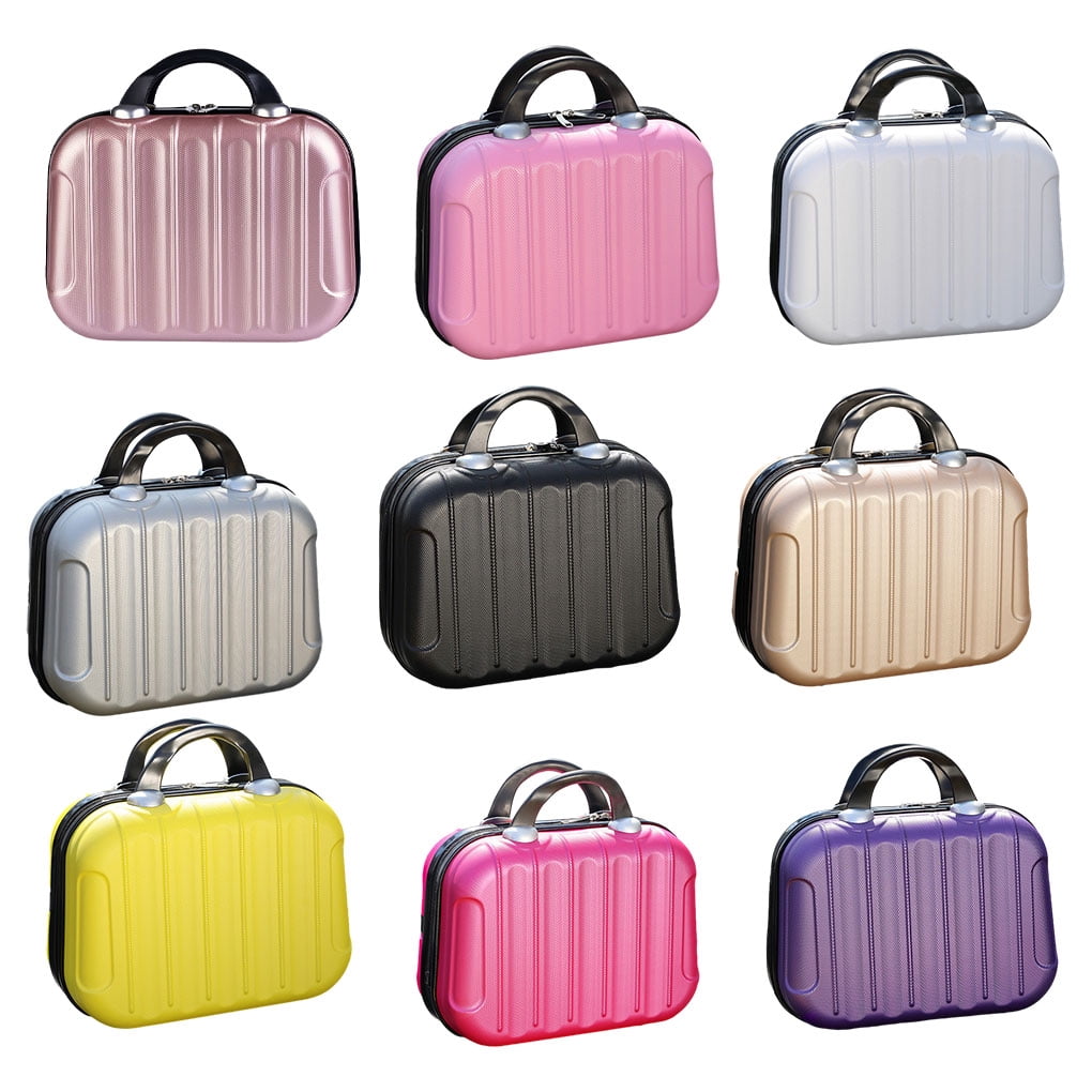 TureClos Makeup Storage Organizer Travel ABS Toiletry Suitcase Box Mini Boarding Luggage Cosmetic Case Large Capacity Bag Purple