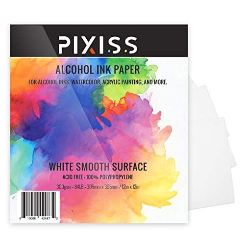 Alcohol Ink Paper 25 Sheets Pixiss Heavy Weight Paper for Alcohol Ink