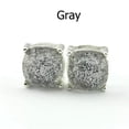 thumbnail image 5 of Bright Silver Plated Rainbow Glitter Stud Earrings New York Glitter Square Studs, 5 of 9