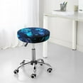 thumbnail image 7 of Balery Futuristic Blue Light Wolf Round Bar Stool Seat Covers Velvet Fabric Adjustable Protects from Scratches and Stains for 14-17 Inch Chair- 14 inch, 7 of 7