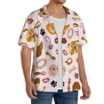 thumbnail image 4 of Naloa Cute Dog Men's Loose Fit Cuban Collar Short-Sleeve Shirt with Button-down and Chest Pocket for Everyday Wear Outings - Large, 4 of 7