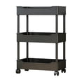 thumbnail image 6 of Bxaolu 3 Tier Rolling Cart - Plastic Utility Cart with Wheels, Heavy Duty Rolling Storage Cart Organizer, Craft Cart Organization for Livingroom, Bathroom & Narrow Places, Black, 6 of 6