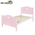 thumbnail image 3 of Bellemave Pink Wood Twin Size Platform Bed with Headboard, Footboard and Wood Slats, Cute Twin Size Wood Platform Bed Frame for Bedroom, 3 of 7