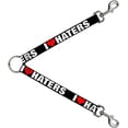 thumbnail image 1 of Buckle-Down Dog Leash Splitter I Heart Haters Black White Red 1 Foot Long 1 Inch Wide, 1 of 1