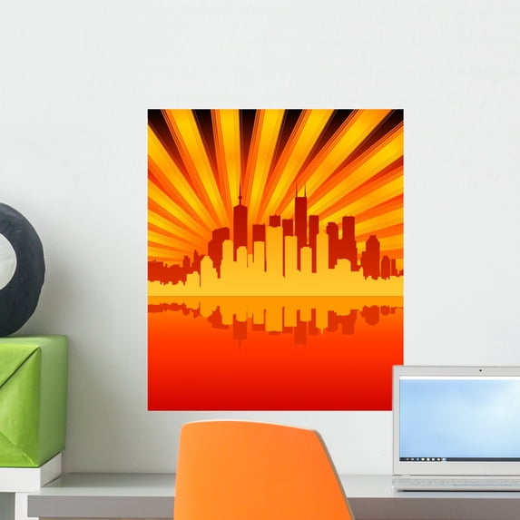 Sunburst City Wall Mural by Wallmonkeys Peel and Stick Graphic (18 in H x 15 in W) WM95673