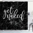 thumbnail image 2 of Get Naked Marble Shower Curtain, White Funny Quotes Cracked Lines Luxury Black Marble Texture Granite Abstract Modern Bathroom Decor, Waterproof Polyester Fabric Shower Curtain, 72 X 72 Inch, 2 of 5