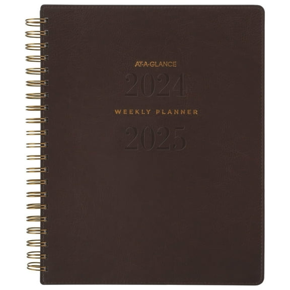 2024-2025 AT-A-GLANCE® Signature Collection Academic Weekly/Monthly Planner, 8-1/2" x 11", Brown, July To July, YP905A09
