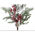 thumbnail image 2 of Northlight 20" Artificial Snowy Cedar and Pine Cone Pick with Berries, 2 of 2
