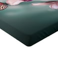 thumbnail image 2 of Ambesonne Floral Fitted Sheet, Orchid Flower Butterfly, California King, Jade Green Pale Pink, 2 of 3