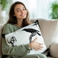 thumbnail image 3 of Throw Pillow Covers 16x16 Inch Set of 2 Crow Skull Halloween Decorative Pillow Covers Black Scary Bone Horror Cushion Cover Pillowcase for Sofa Couch Bed Home Decor, 3 of 9