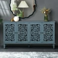 thumbnail image 5 of Blue Sideboard,Blue Buffet Cabinet with Storage,Vintage Sideboard Buffet,Credenza for Dining Room,Accent Cabinet with Hollow Carved Doors,TV Stand 65 Inch, 5 of 7