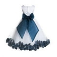 thumbnail image 2 of Ekidsbridal White Tulle Floral Rose Petals Formal Flower Girl Dress Holiday Wedding Junior Pageant Birthday Party Gown 007 m, 2 of 3
