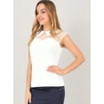 thumbnail image 4 of INSPIRE CHIC Blouse à Col à Manches Courtes pour Femmes Peter Pan, 4 of 6
