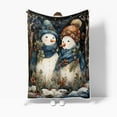 thumbnail image 4 of Christmas Snowman Throw Blanket, Winter Xmas Snowman in Snowy Forest Cozy Fuzzy Flannel Blankets and Throws, Snowflake Christmas Couch Sofa Bed Camping Travel Picnic Outdoor Blanket,60X80IN, 4 of 5
