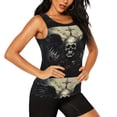 thumbnail image 2 of Balery Vintage Winged Rose Skull Camiseta sin mangas estampada ligera para mujer, tops de entrenamiento sin mangas, camisetas de yoga transpirables de secado rápido.-Medium, 2 of 7