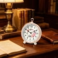 thumbnail image 3 of Vintage Floral Alarm Clock, Silent Non Ticking Small Desk Clock With Handle, For Bedroom, Office And Modern Home Interior Decor, 3 of 6