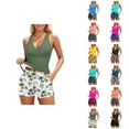 thumbnail image 1 of Womens Bathing Suits Tankini 2026 Trendy Modest Deep V Neck Crossover Top with Swim Shorts Two Piece Bathing Suits for Women, 1 of 5