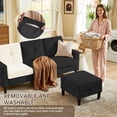 thumbnail image 3 of Soscana Sectional Sofa Set with Storage Ottoman and Accent Chair,Living Room 3 Seat L Shaped Couch and Single Chair Armchair,Living Room Furniture Set for Home Apartment Office Studio, 3 of 7