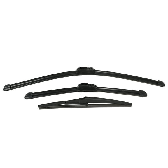 Unique Bargains 3 Pcs 24" 17" 12" Front Rear Windshield Wiper Blade Set Fit for Toyota RAV4 with J / U Hook Black