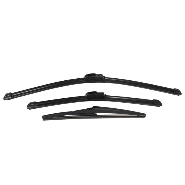 Conjunto de 3 piezas de limpiaparabrisas delantero y trasero de 24" 17" 12" que se adapta a Toyota RAV4 con gancho J / U negro